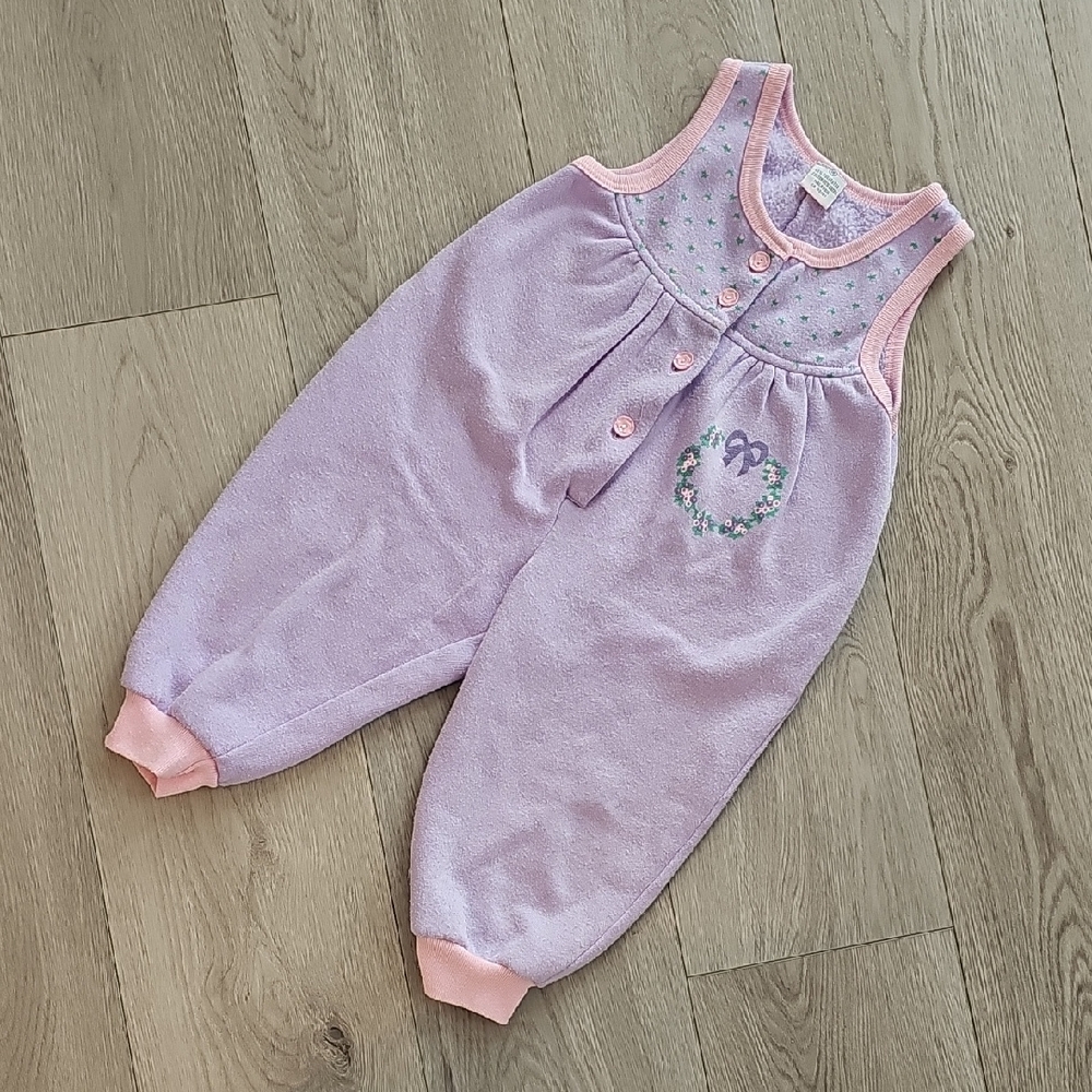 Vintage Sweater Bubble Leg Overalls Button Front, 18‎ Months